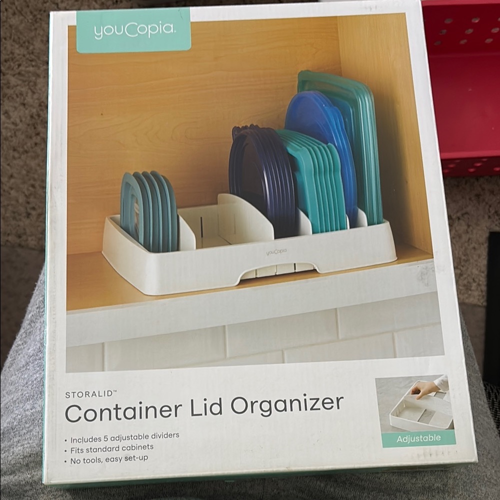 White Container Lid Organizer